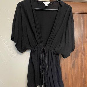 Lauren Conrad | Black open tie Cover up duster kimono